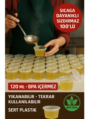 Open Home Concept 100’LÜ SET-120 ml Kendinden Kapaklı Şeffaf Sosluk – Sızdırmaz, Sıcağa Dayanıklı, Tekrar Kullanılabilir