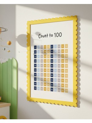 Fuart.Co Sayılar Tablosu (1-100) Dijital Baskı Çocuk Posteri (Çerçevesiz) Versiyon 5 MAFU