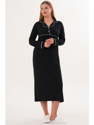 Mecit Pijama Mecit 6308 Siyah Kadın Gecelik