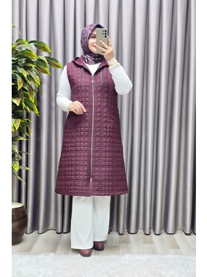Elmas Tesettür Kadın Giyim Büyük Beden 4031 Kapıtone Dik Cep Yelek
