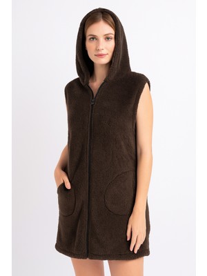 Sweet's Collection Yelek Kadın Uzun Tunik Welsoft Peluş