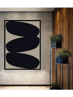 Teona Ahşap Çerçeve Görünümlü Soyut Minimalist Ahşap Mdf Dekoratif Ev Duvar Tablo Dikdörtgen Ev Duvar Tablo