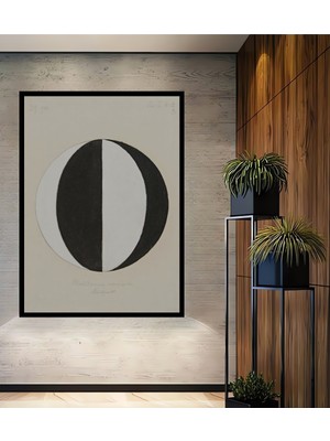 Teona Ahşap Çerçeve Görünümlü Siyah Beyaz Geometrik Sanat Dekoratif Ahşap Mdf Tablo Dikdörtgen Tablo