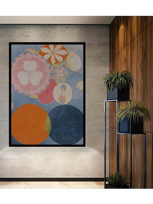 Teona Ahşap Çerçeve Görünümlü Renkli Çemberler Soyut Sanat Dekoratif Ahşap Mdf Tablo Dikdörtgen Tablo