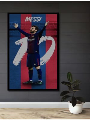 Teona Ahşap Çerçeve Görünümlü Messi Ahşap Mdf Dekoratif Ev/işyeri Duvar Tablo Dikdörtgen Ev/işyeri Duvar Tablo