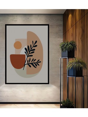 Teona Ahşap Çerçeve Görünümlü Modern Bohem Dekoratif Ahşap Mdf Ev Duvar Tablo Dikdörtgen Ev Duvar Tablo