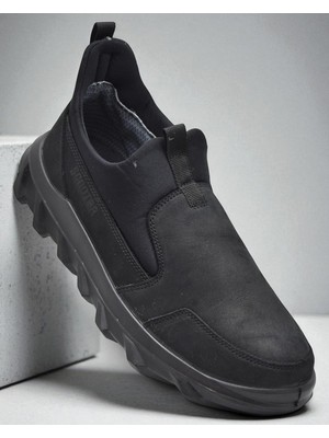 Ispartalılar 7206 Ortopedik Taban Hakiki Deri Erkek Ayakkabı Bağcıksız Erkek Ayakkabı