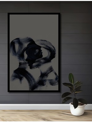 Teona Ahşap Çerçeve Görünümlü Soyut Çiftler Dekoratif Ahşap Mdf Ev Duvar Tablo Dikdörtgen Ev Duvar Tablo