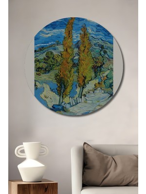 Teona Ahşap Van Gogh Soyut Ahşap Mdf Dekoratif Ev/işyeri Duvar Tablo Yuvarlak Ev/işyeri Duvar Tablo