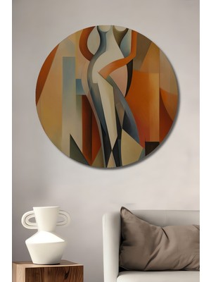Teona Ahşap Soyut Sanat Kadın Figürü Ahşap Mdf Dekoratif Ev/işyeri Duvar Tablo Yuvarlak Ev/işyeri Duvar Tablo