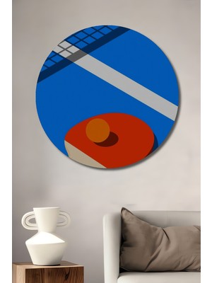 Teona Ahşap Ping Pong Renkli Ahşap Mdf Dekoratif Ev/işyeri Duvar Tablo Yuvarlak Ev/işyeri Duvar Tablo