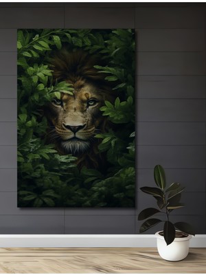 Teona Ahşap Gızemlı Ormanın Aslanı Dekoratif Ahşap Mdf Ev/işyeri Duvar Tablo Dikdörtgen Ev/işyeri Duvar Tablo