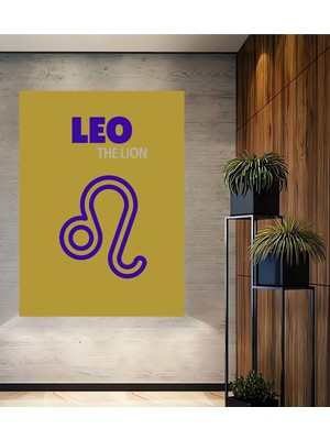Teona Ahşap Leo Burcu Aslan Dekoratif Ahşap Mdf Ev/işyeri Duvar Tablo Dikdörtgen Ev/işyeri Duvar Tablo