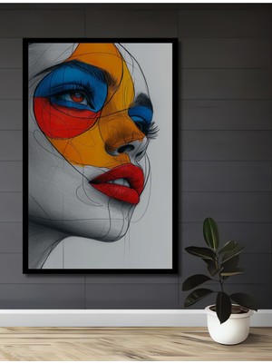 Teona Ahşap Çerçeve Görünümlü Soyut Sanat Dekoratif Ahşap Mdf Ev Duvar Tablo Dikdörtgen Ev Duvar Tablo