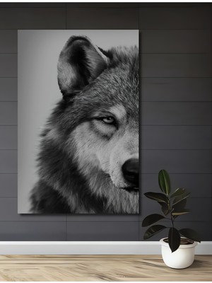 Teona Ahşap Kurt Portresi Dekoratif Ahşap Mdf Ev/işyeri Duvar Tablo Dikdörtgen Ev/işyeri Duvar Tablo