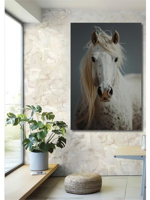 Teona Ahşap Beyaz At Büyüsü Dekoratif Ahşap Mdf Ev/işyeri Duvar Tablo Dikdörtgen Ev/işyeri Duvar Tablo