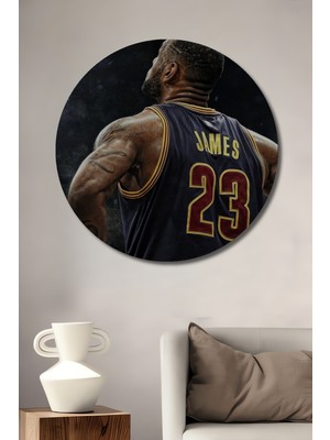 Teona Ahşap Efsanevi Basketbol Yıldızı Ahşap Mdf Dekoratif Ev/işyeri Duvar Tablo Yuvarlak Ev/işyeri Duvar Tablo