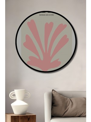 Teona Ahşap Çerçeve Görünümlü Matisse Ilhamlı Soyut Ahşap Mdf Dekoratif Ev Duvar Tablo Yuvarlak Ev Duvar Tablo