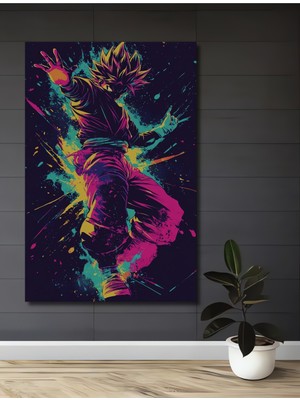 Teona Ahşap Dragon Ball Z Neon Sanat Dekoratif Ahşap Mdf Ev/işyeri Duvar Tablo Dikdörtgen Ev/işyeri Duvar Tablo