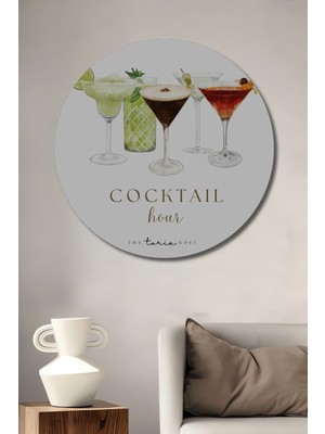 Teona Ahşap Kokteyl Saati Dekoratif Ahşap Mdf Ev/işyeri Duvar Tablo Yuvarlak Ev/işyeri Duvar Tablo