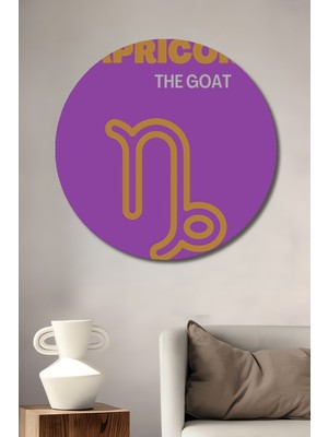 Teona Ahşap Oğlak Burcu Ahşap Mdf Dekoratif Ev/işyeri Duvar Tablo Yuvarlak Ev/işyeri Duvar Tablo