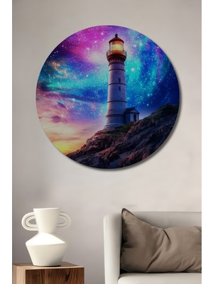 Teona Ahşap Galaksi Feneri Dekoratif Ahşap Mdf Ev/işyeri Duvar Tablo Yuvarlak Ev/işyeri Duvar Tablo