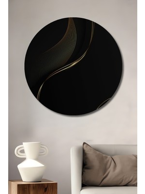 Teona Ahşap Modern Şık Dalgalı Ahşap Mdf Dekoratif Ev/işyeri Duvar Tablo Yuvarlak Ev/işyeri Duvar Tablo