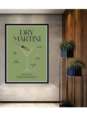 Teona Ahşap Çerçeve Görünümlü Dry Martini Tarifi Dekoratif Ahşap Mdf Ev Duvar Tablo Dikdörtgen Ev Duvar Tablo