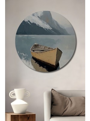 Teona Ahşap Dağların Sessizliği Dekoratif Ahşap Mdf Ev/işyeri Duvar Tablo Yuvarlak Ev/işyeri Duvar Tablo