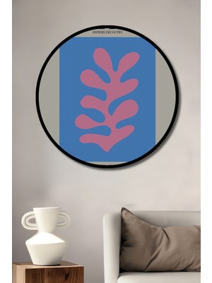 Teona Ahşap Çerçeve Görünümlü Matisse Ilhamlı Dekoratif Ahşap Mdf Ev Duvar Tablo Yuvarlak Ev Duvar Tablo