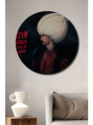 Teona Ahşap Kanuni Sultan Süleyman Ahşap Mdf Dekoratif Ev/işyeri Duvar Tablo Yuvarlak Ev/işyeri Duvar Tablo