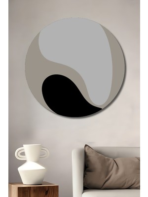 Teona Ahşap Soyut Minimalist Yin Yang Ahşap Mdf Dekoratif Ev/işyeri Duvar Tablo Yuvarlak Ev/işyeri Duvar Tablo