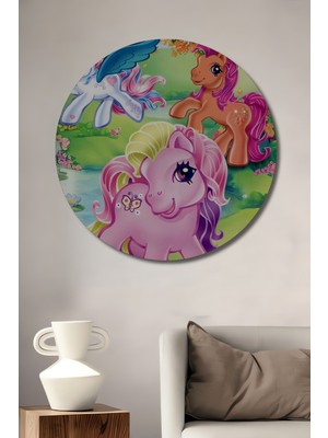 Teona Ahşap My Little Pony Dekoratif Ahşap Mdf Ev/işyeri Duvar Tablo Yuvarlak Ev/işyeri Duvar Tablo
