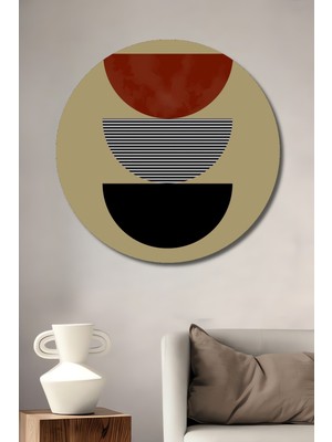 Teona Ahşap Geometrik Modern Dekoratif Ahşap Mdf Ev/işyeri Duvar Tablo Yuvarlak Ev/işyeri Duvar Tablo