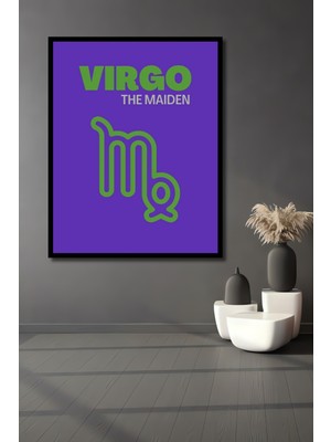 Teona Ahşap Çerçeve Görünümlü Başak Burcu Ahşap Mdf Dekoratif Ev Duvar Tablo Dikdörtgen Ev Duvar Tablo