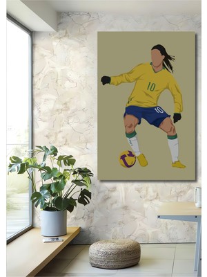 Teona Ahşap Brezilya Efsanesi Futbolcu Dekoratif Ahşap Mdf Tablo Dikdörtgen Tablo