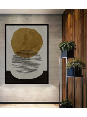 Teona Ahşap Çerçeve Görünümlü Bohem Minimalist Dekoratif Ahşap Mdf Ev Duvar Tablo Dikdörtgen Ev Duvar Tablo