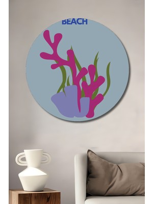 Teona Ahşap Bondi Beach Avustralya Dekoratif Ahşap Mdf Ev/işyeri Duvar Tablo Yuvarlak Ev/işyeri Duvar Tablo