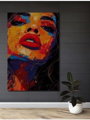 Teona Ahşap Renkli Soyut Yüz Ahşap Mdf Dekoratif Ev/işyeri Duvar Tablo Dikdörtgen Ev/işyeri Duvar Tablo