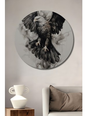 Teona Ahşap Kartal Gücü Dekoratif Ahşap Mdf Ev/işyeri Duvar Tablo Yuvarlak Ev/işyeri Duvar Tablo
