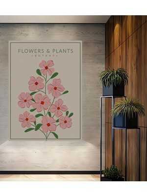 Teona Ahşap Çiçekli Botanik Dekoratif Ahşap Mdf Ev/işyeri Duvar Tablo Dikdörtgen Ev/işyeri Duvar Tablo