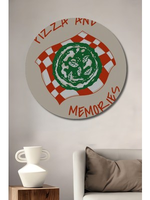 Teona Ahşap Pizza Zamanı Dekoratif Ahşap Mdf Ev/işyeri Duvar Tablo Yuvarlak Ev/işyeri Duvar Tablo