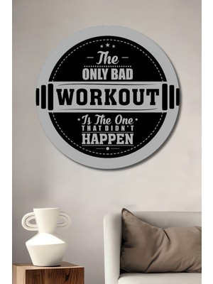 Teona Ahşap Motivasyonel Ahşap Mdf Dekoratif Tablo Fitness Mesajlı Yuvarlak Tablo