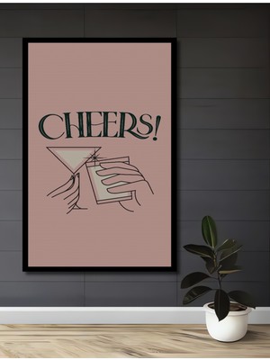 Teona Ahşap Çerçeve Görünümlü Cheers Kutlama Dekoratif Ahşap Mdf Ev Duvar Tablo Dikdörtgen Ev Duvar Tablo