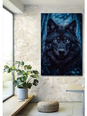 Teona Ahşap Kurt Orman Fantastik Ahşap Mdf Dekoratif Ev/işyeri Duvar Tablo Dikdörtgen Ev/işyeri Duvar Tablo