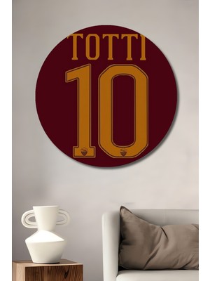 Teona Ahşap Francesco Totti Ahşap Mdf Dekoratif Ev/işyeri Duvar Tablo Yuvarlak Ev/işyeri Duvar Tablo