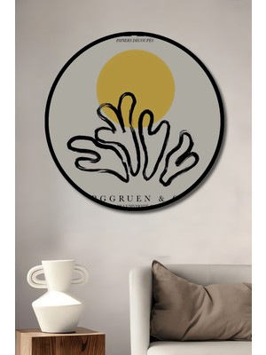 Teona Ahşap Çerçeve Görünümlü Matisse Ahşap Mdf Dekoratif Ev/işyeri Duvar Tablo Yuvarlak Ev/işyeri Duvar Tablo