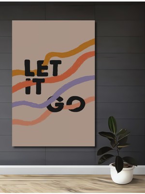 Teona Ahşap Let It Go Yazılı Dekoratif Ahşap Mdf Ev/işyeri Duvar Tablo Dikdörtgen Ev/işyeri Duvar Tablo