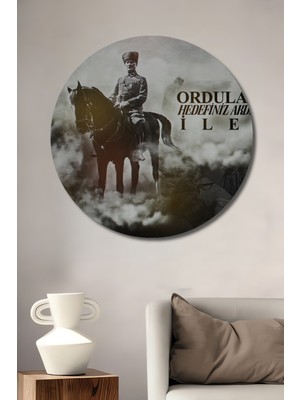 Teona Ahşap Atatürk Liderliğinde Ordular Ileri Dekoratif Ahşap Mdf Tablo Yuvarlak Tablo