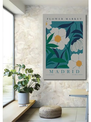 Teona Ahşap Madrid Çiçek Pazarı Dekoratif Ahşap Mdf Ev/işyeri Duvar Tablo Dikdörtgen Ev/işyeri Duvar Tablo
